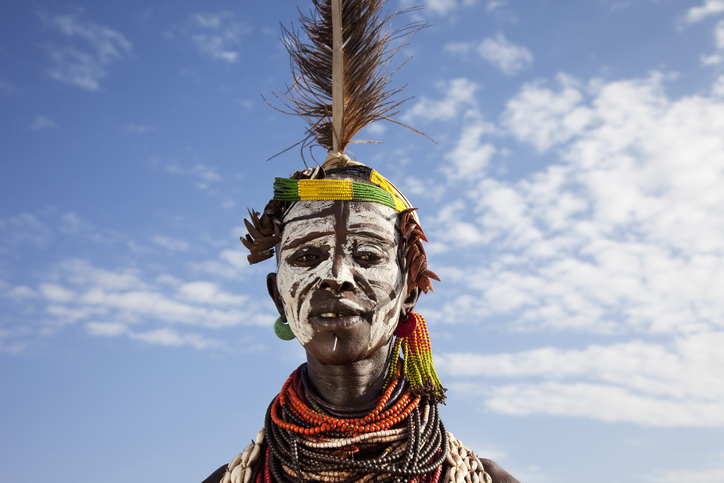Karo tribe woman in traditional attire