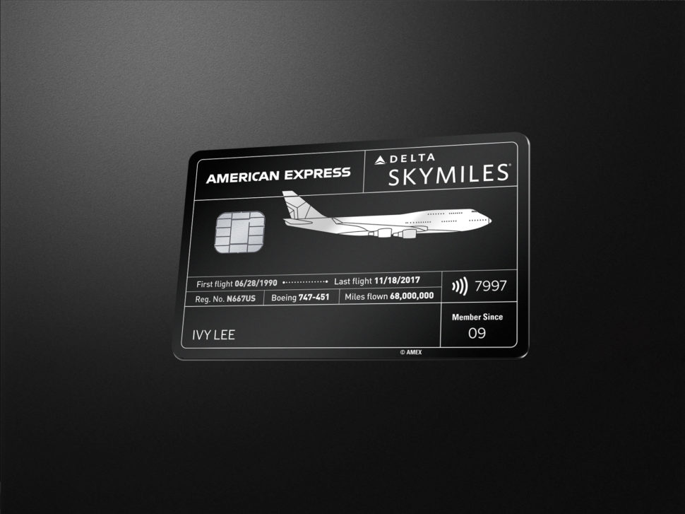 American Express and Delta Air Lines Boeing 747 Card Design