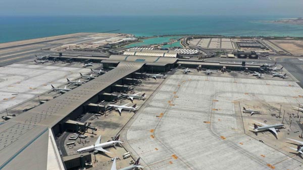 hamad international airport aerial shot