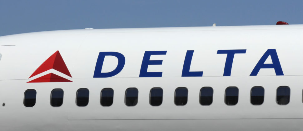 close up shot of Delta Air Lines aircraft exterior