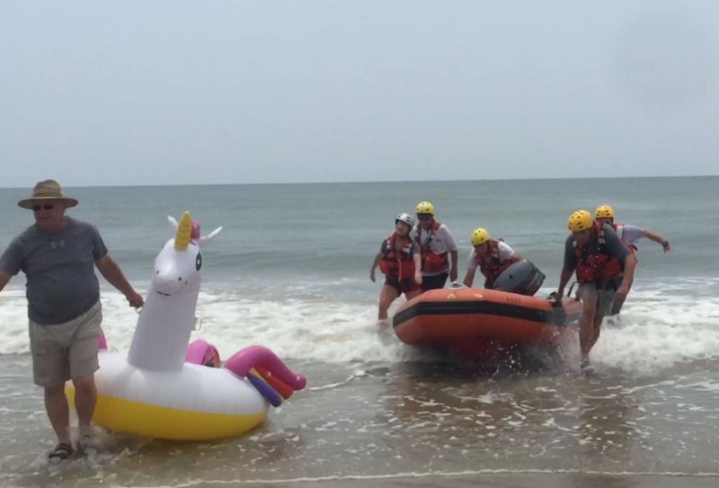 8-Year-Old Boy Rescued After Being Swept Out To Sea On Unicorn Float