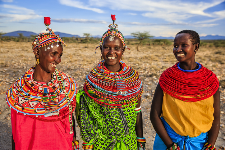 Group of African women from Samburu tribe, Kenya, Africa