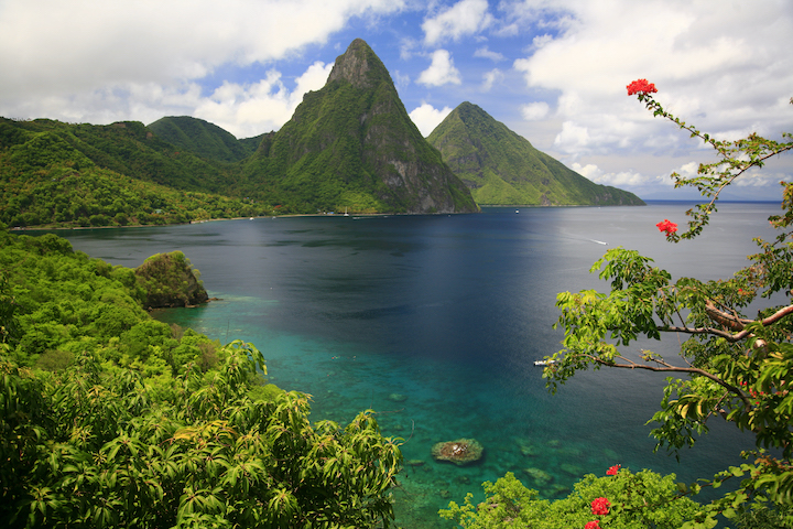 pitons in st. lucia