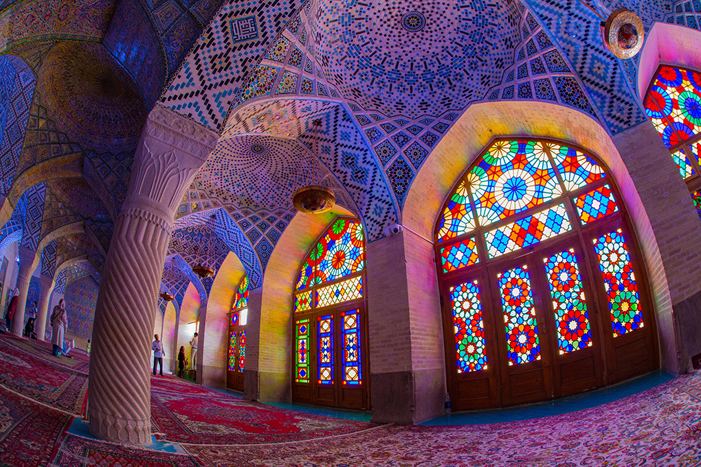 Nasir al-Mulk Mosque (The Pink Mosque) in Shiraz, Iran.