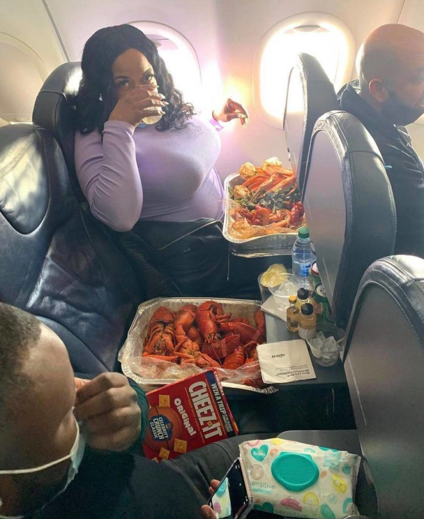 dining on the plane