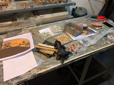Ancient Mosaic Workshop in Rome, Italy