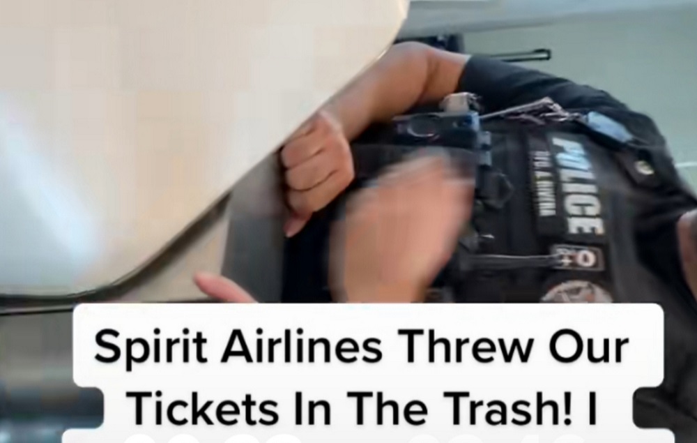 TikToker Accuses Spirit Airlines Of Throwing His Tickets In the Trash After Being Kicked Off Flight
