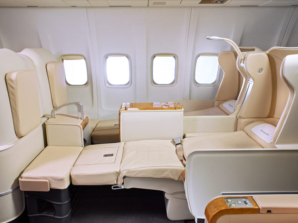 Ambercrombie and Kent private charter first class charter plane interior