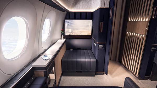 Lufthansa first class suite rendering