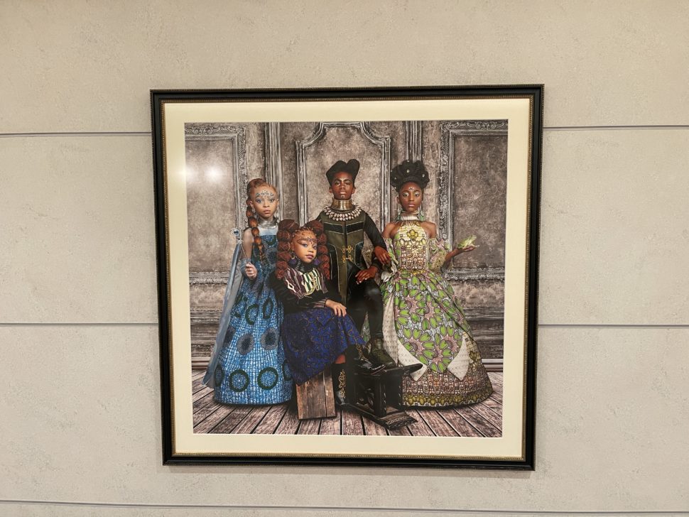 Black Prince and Princesses in artwork on a Disney cruise ship