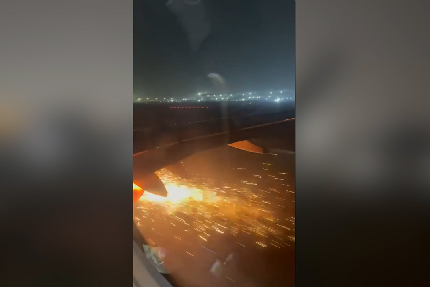 plane catches fire during takeoff a delhi airport