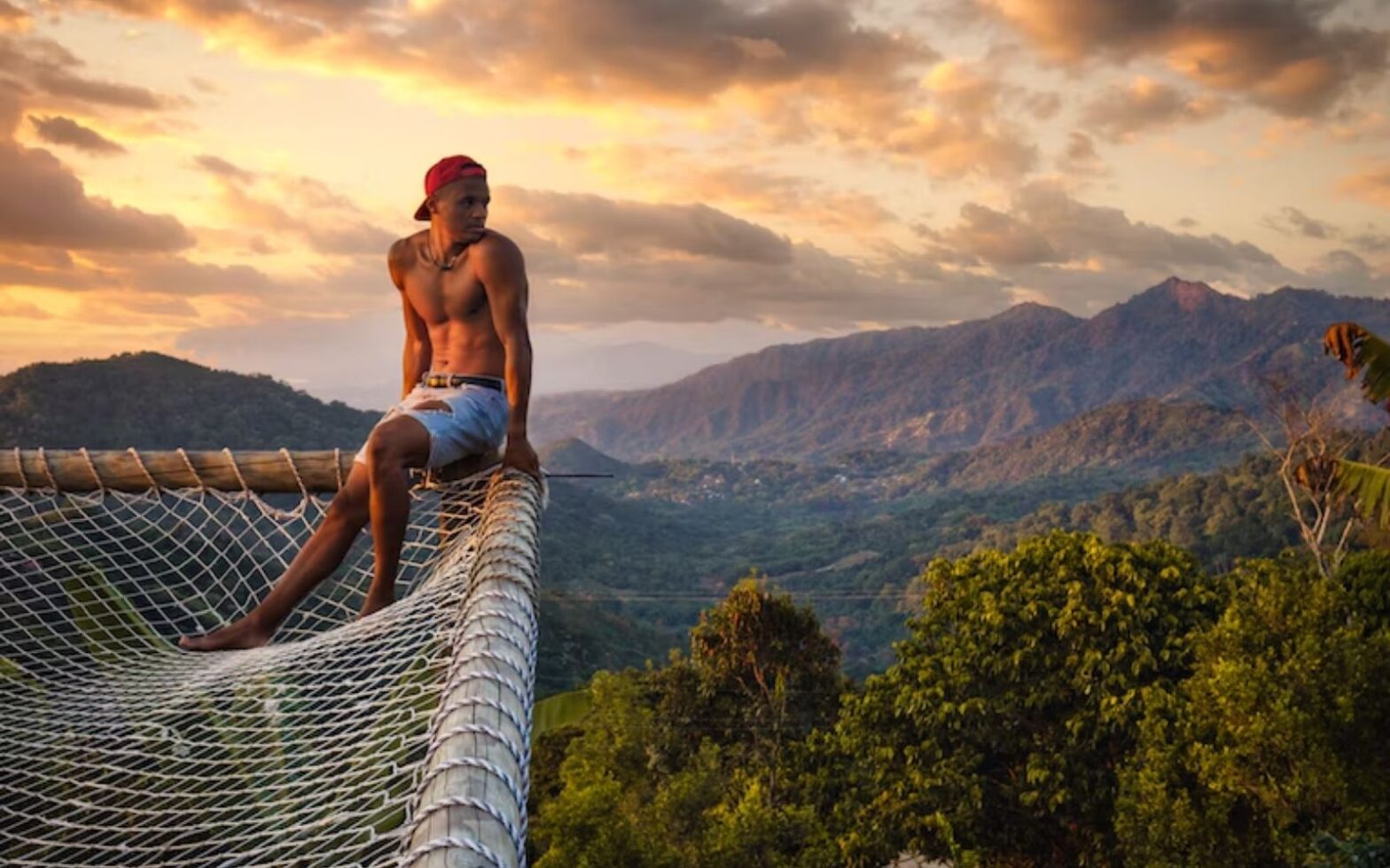 TN Hidden Gem Santa Marta Colombia, man sitting hammock overlooking Santa Marta