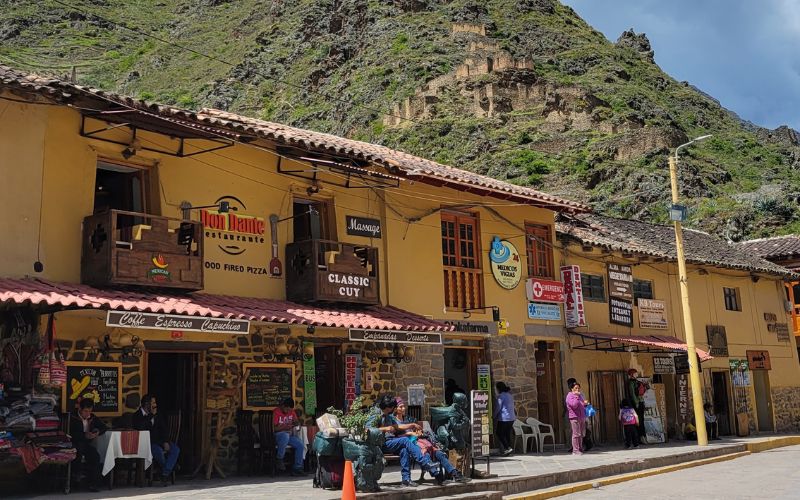 Main square shops in Ollantaytambo Peru