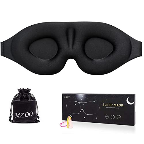 MZOO Sleep Eye Mask for Men Women, 3D Contoured Cup Sleeping Mask And Blindfold
