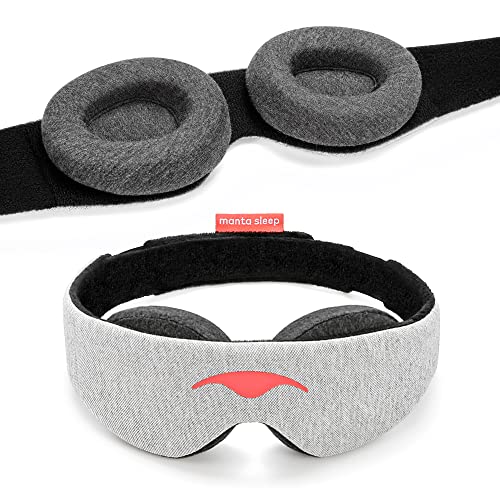 Manta Sleep Mask - 100% Light Blocking Eye Mask, Zero Eye Pressure
