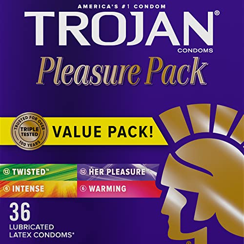Trojan Pleasure Variety Pack Lubricated Condoms - 36 Count
