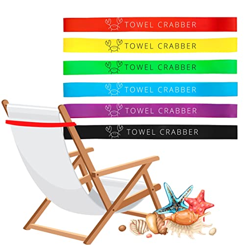 Towel Bands (6 Pack) - for Beach Pool & Cruise Chairs I Extra Durable - No Snapping in The Sun I Cruise Essentials I Cruise & Beach Accessories Must Haves I Great Alternative for Beach Towel Clips
