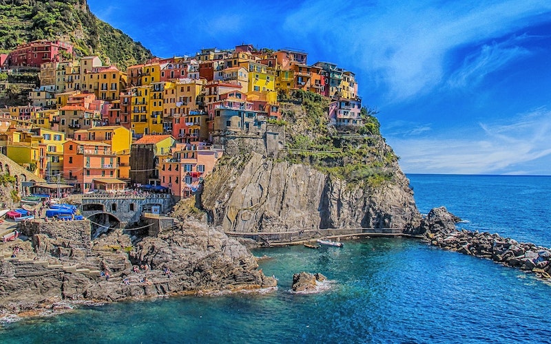 buildings on a cliff in Amalfi coast