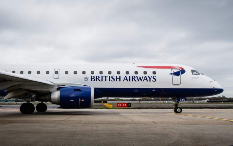 British Airways aircraft on the runway at the airport