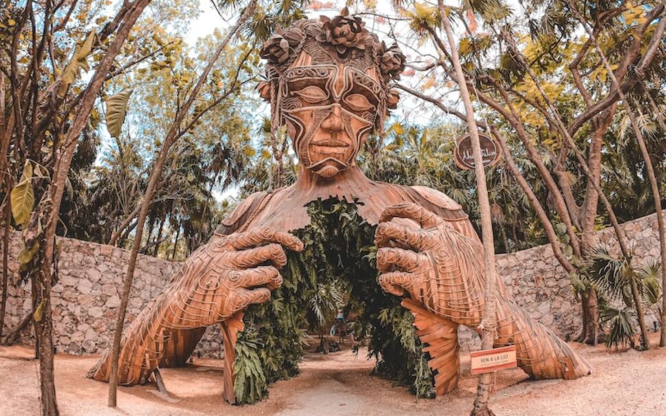 Coming to Life Sculpture is a popular site for photos - Tulum Nightlife will soon close earlier
