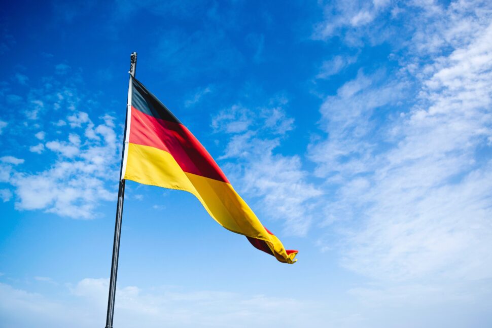 flag of Germany waving in the air - a great destination for adult only hotels and resorts in europe