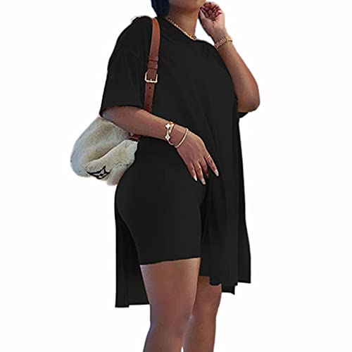 Difanlv Plus Size Two 2 Piece With Shorts & Tunic