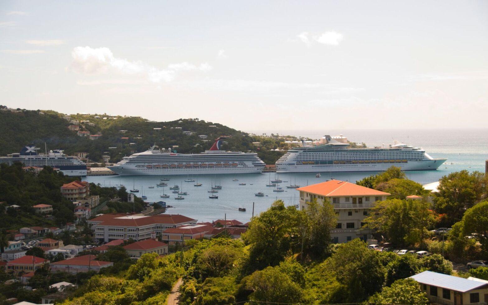 cruise ships at port in St. Thomas - Best cruise deals of summer 2023