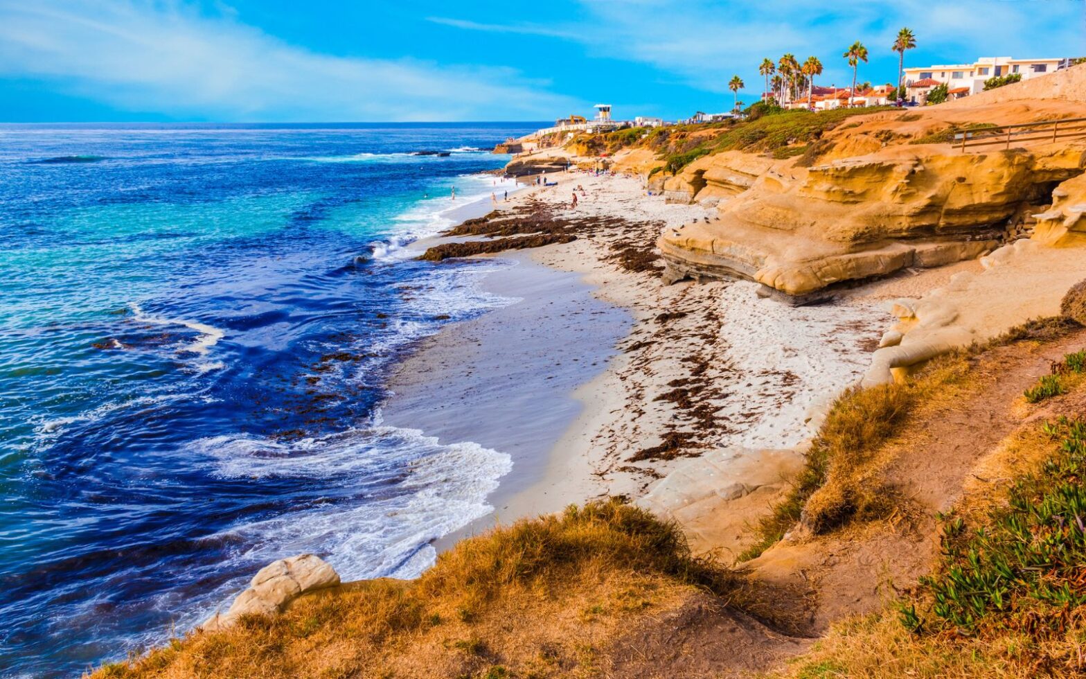 La Jolla California coastline - Bluest Beaches In The US