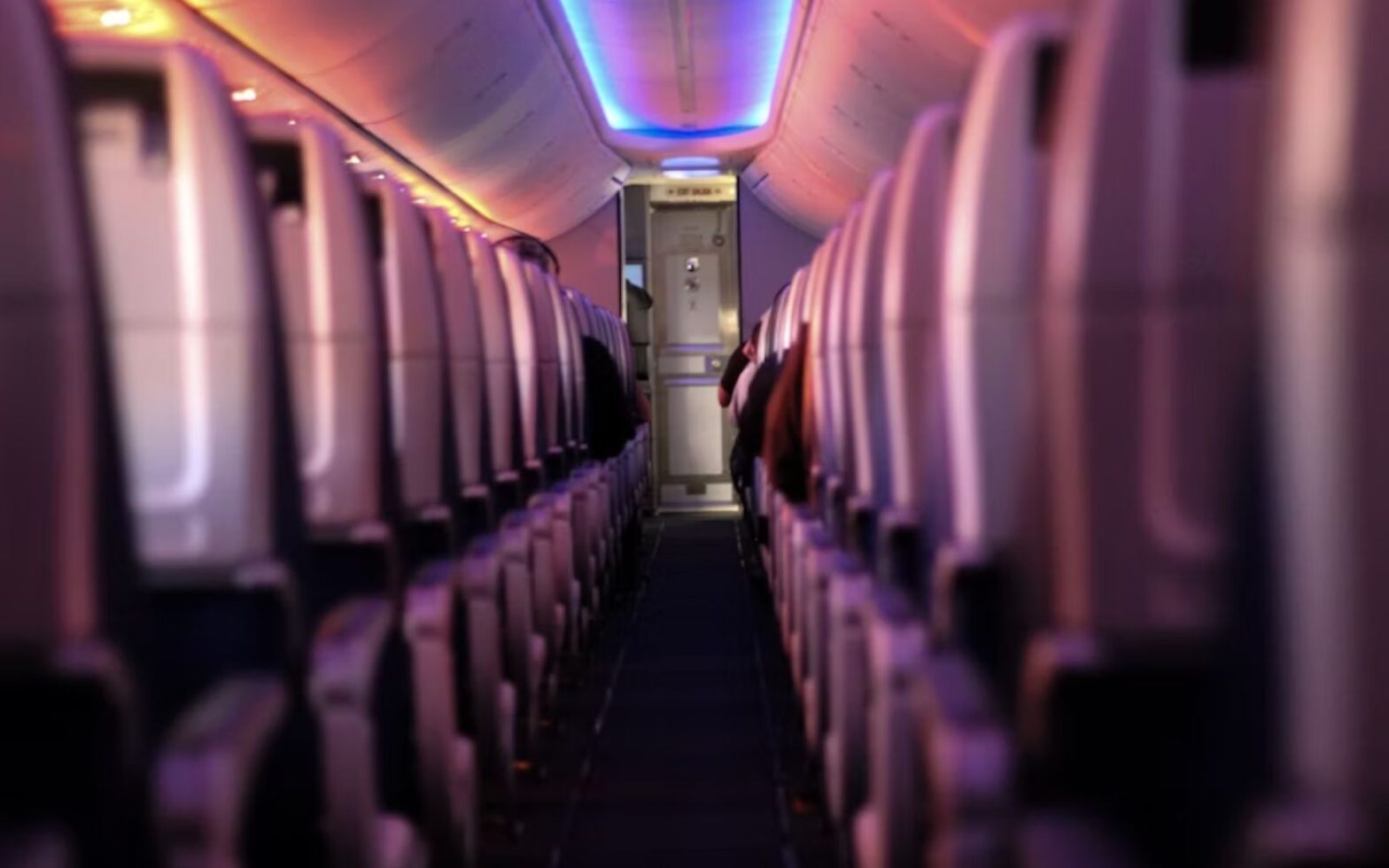 aisle view inside airplane