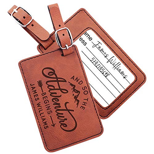 Custom Vegan Leather Passport Holder and Luggage Tag