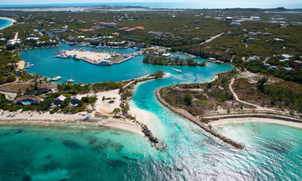 aerial view of Turks and Caicos