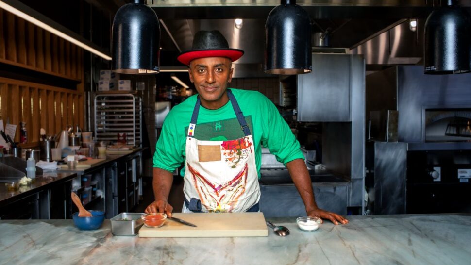 chef Marcus Samuelsson, food curator of Honeyland Festival, in a kitchen