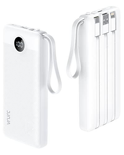 VRURC Portable Charger with Built-in Cables