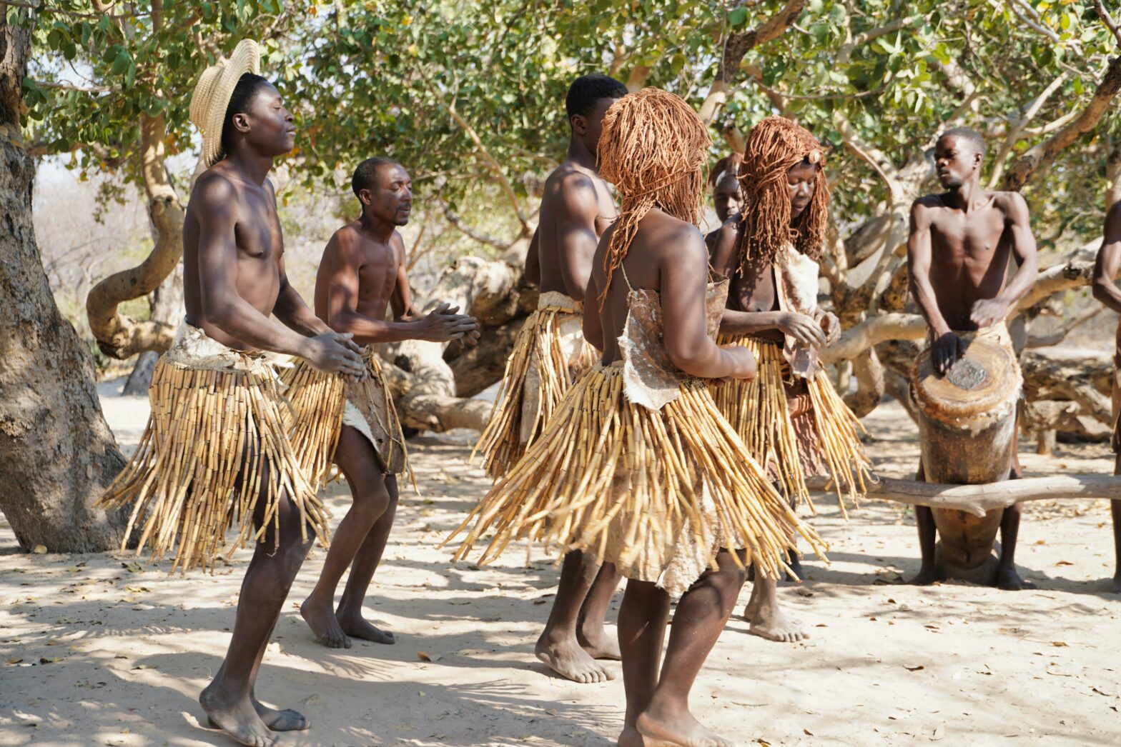 people in traditional garb in Botswana