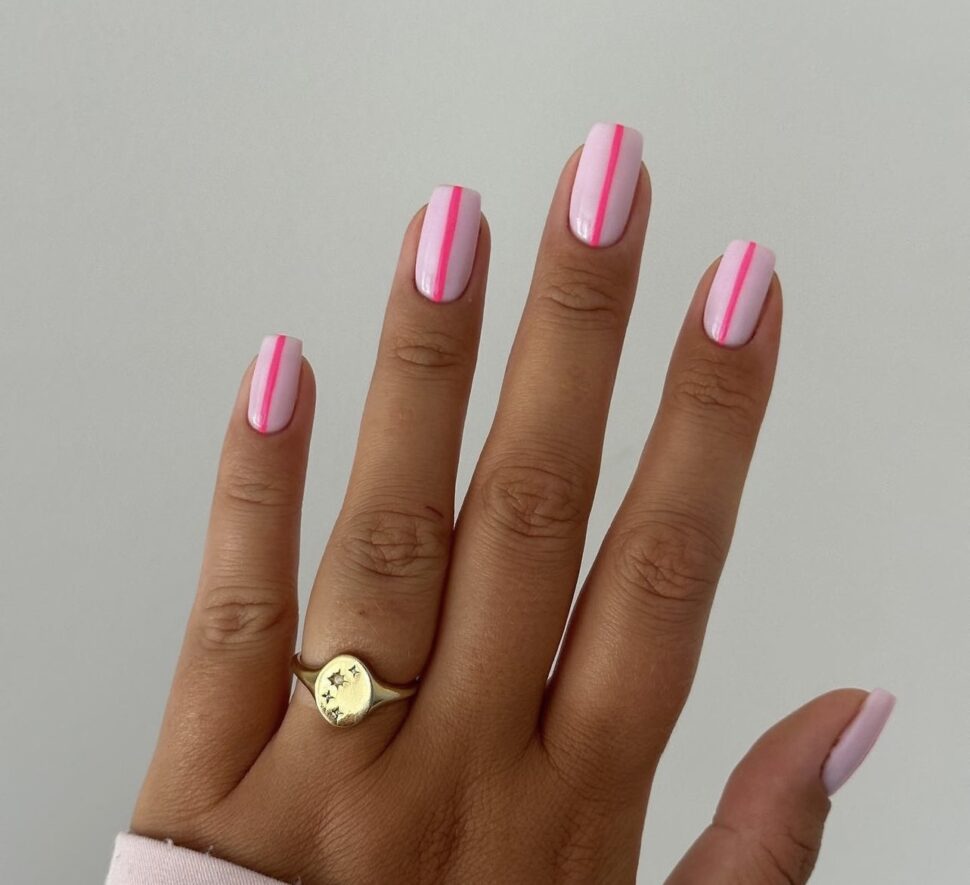 Barbie inspired nails are all the buzz for vacation nails. 