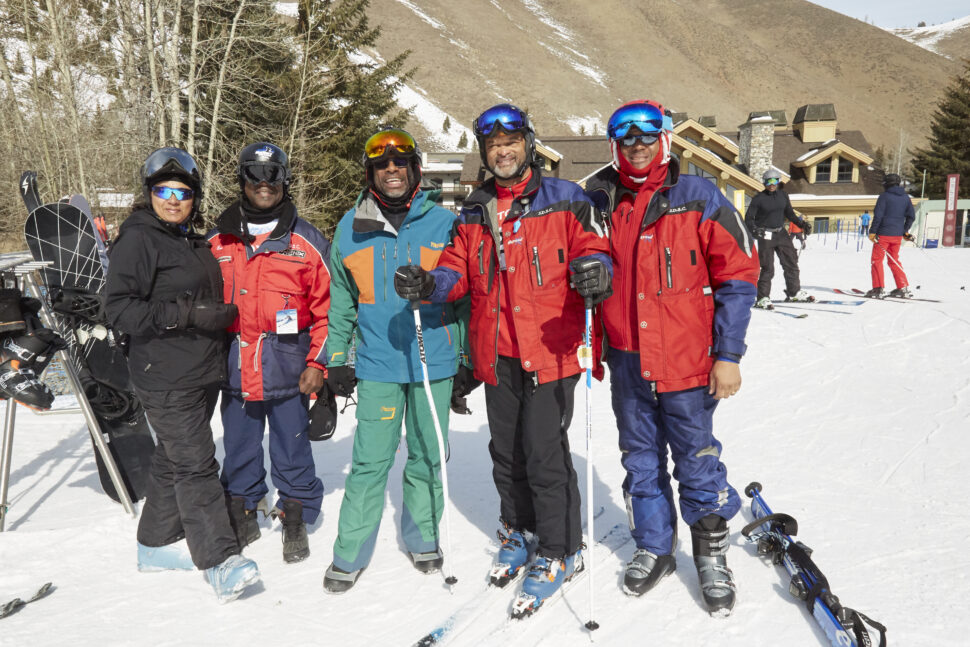 Members from the National Brotherhood of Snowsports gather together for a picture.