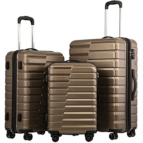 Coolife Luggage Expandable 3-Piece Set