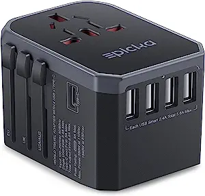 Travel power bank and adapter. 