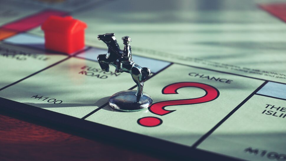 close up of Monopoly board