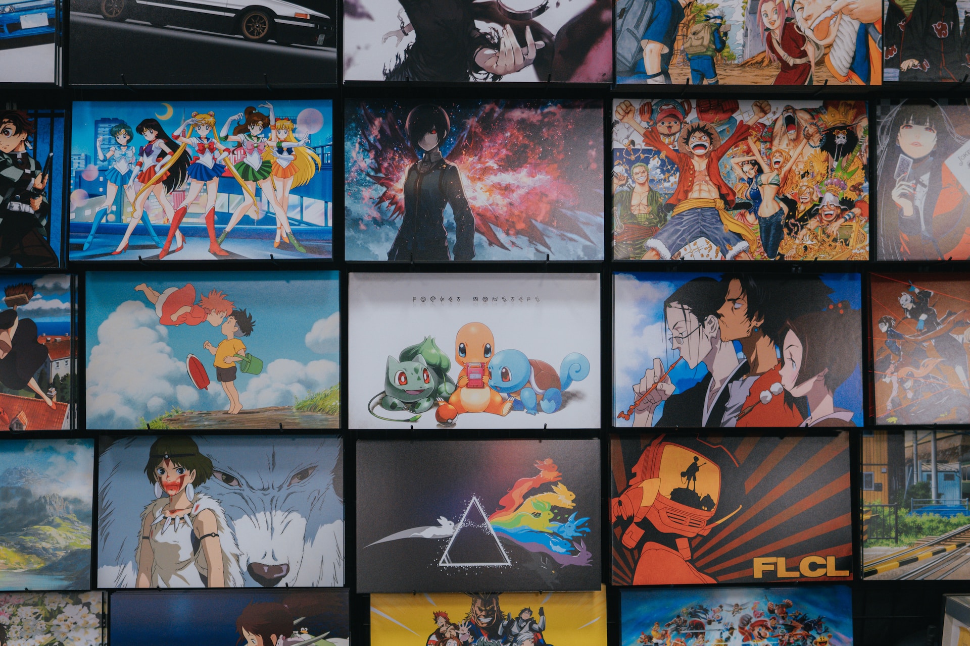 A wall of anime posters.
