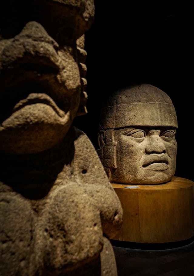 One of the The Olmec Colossal Heads Sculptures