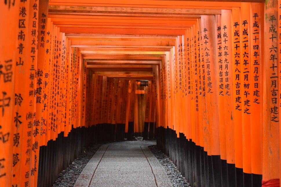 A look inside one of the Kasuga Taisha Shrine in Kyoto, Japan. 