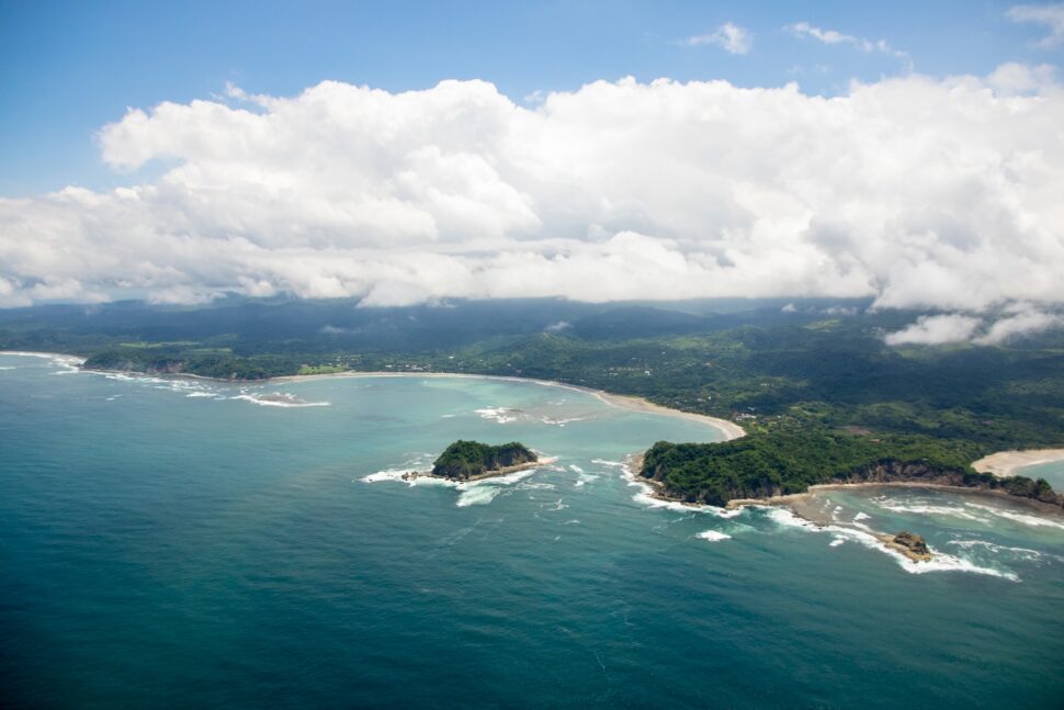 An aerial shot of Costa Rica