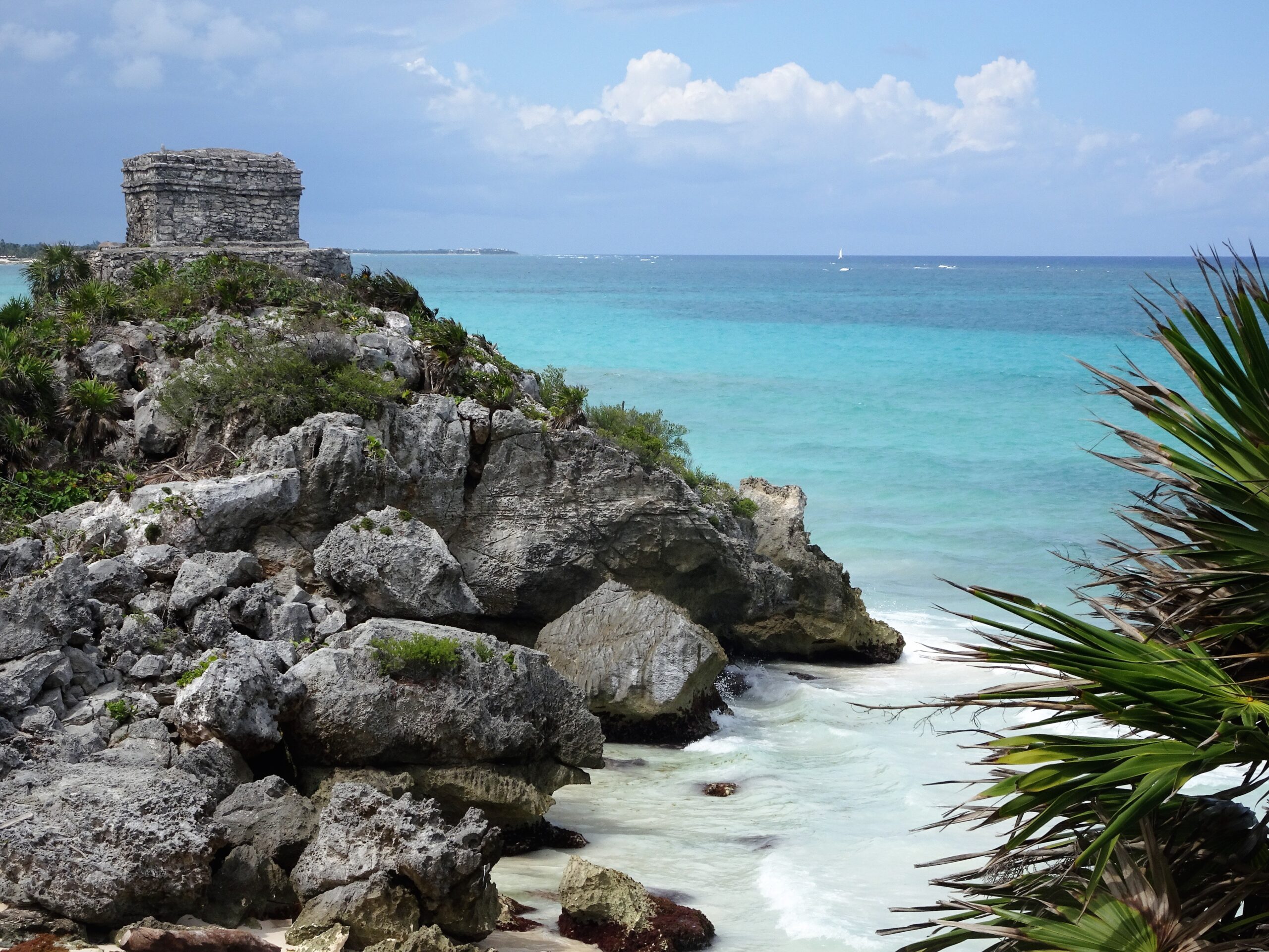 Mexico is a popular vacation spot, but especially for vacationers that want to escape the cold.
Pictured: The rocky Mexican coast with turquoise waters and green shrubbery 