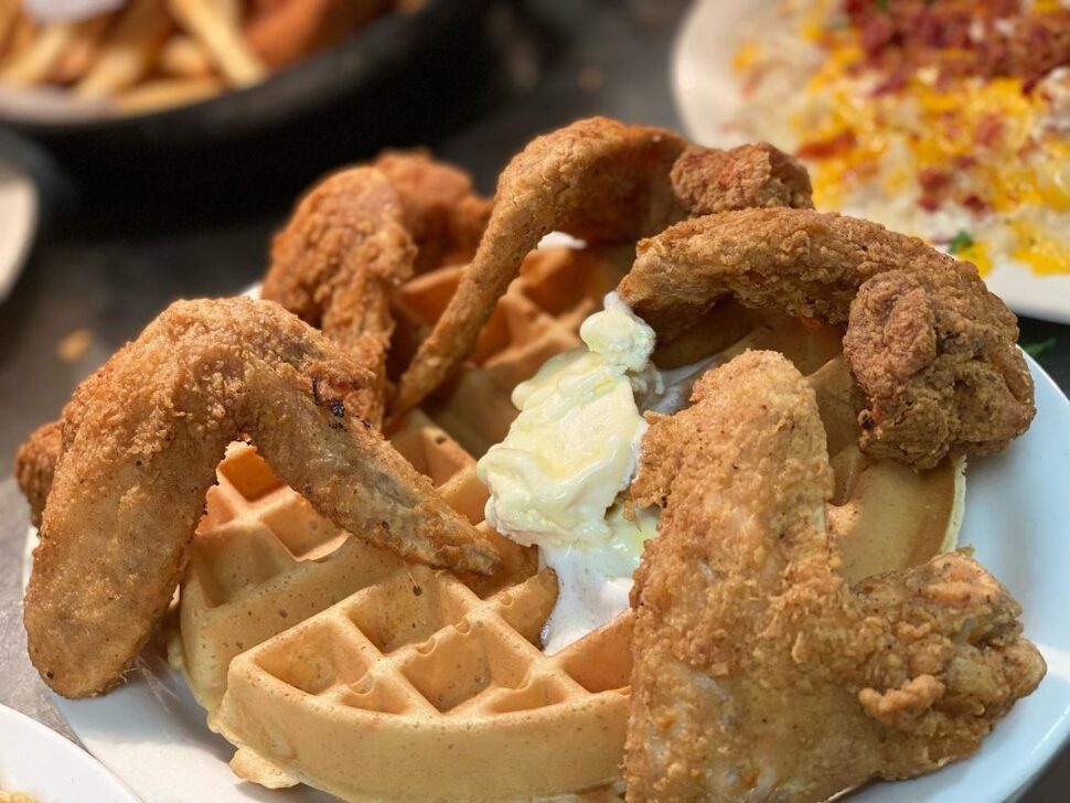 chicken and waffles at Kiki's Chicken and Waffles - Black-owned restaurant in Columbia, SC