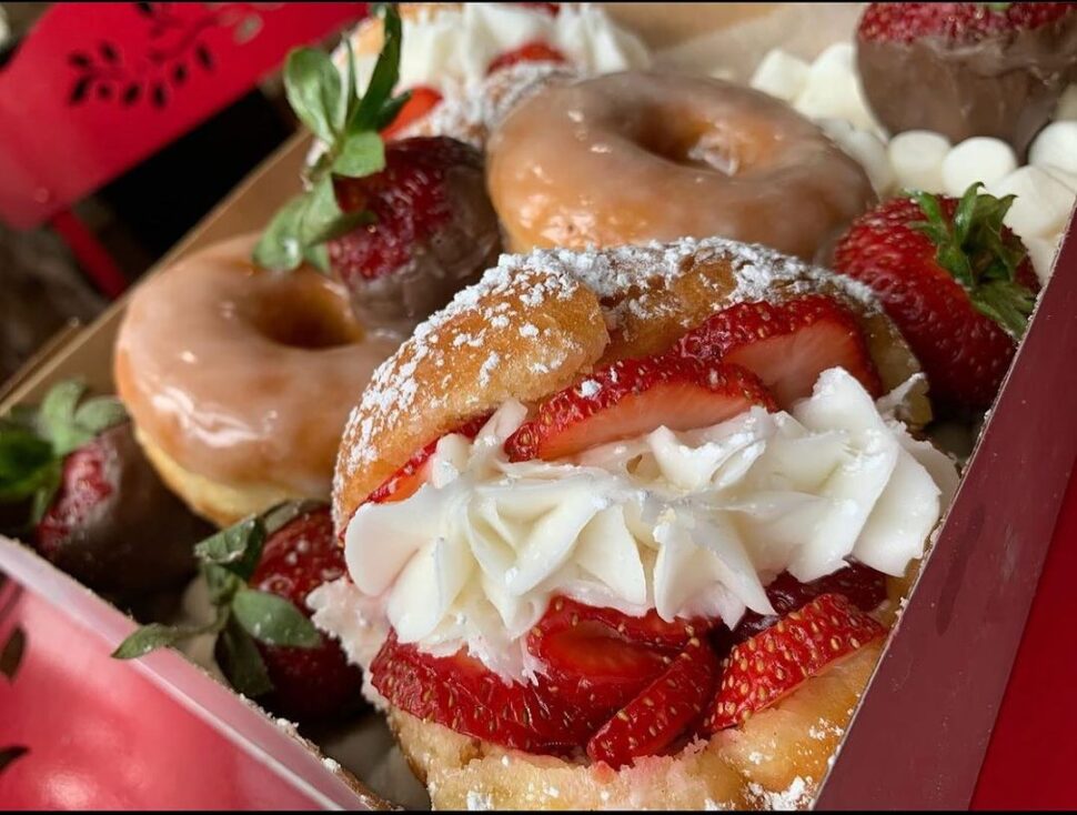 donuts filled with strawberries from The Donut Guy in Columbia South Carolina