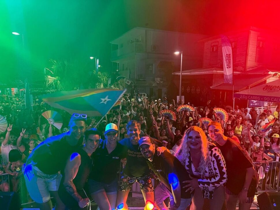 crowd of people celebrating at Boqueron Pride in Puerto Rico