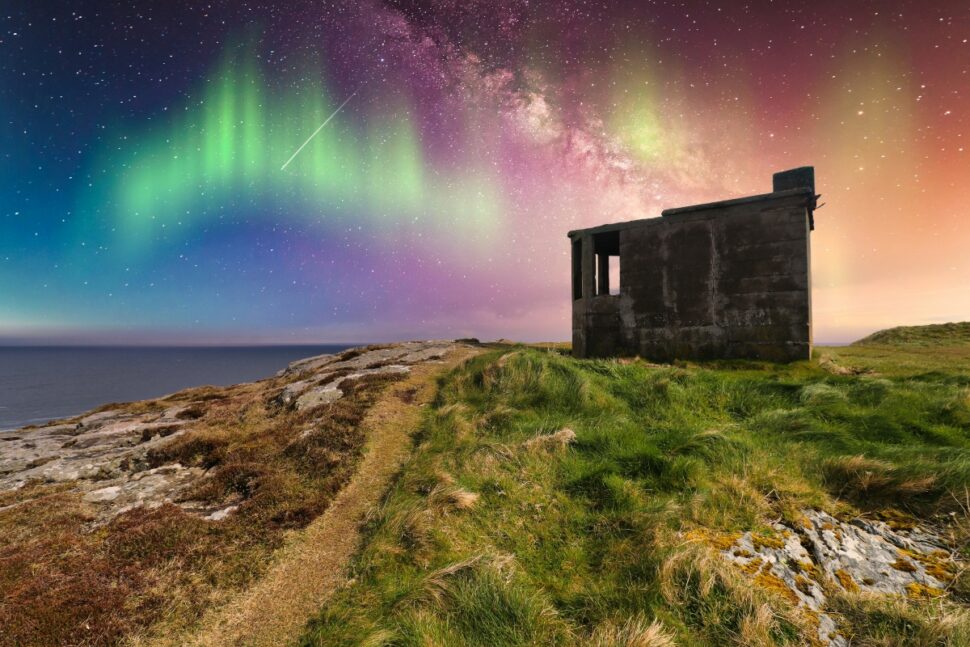 The Northern Lights in Malin Head, County Donegal, Ireland