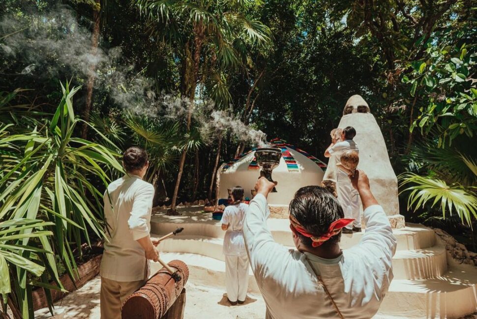 Traditional Shaman ceremony at Viceroy Riviera Maya resort