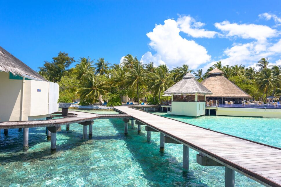 Villas over the water in the Maldives